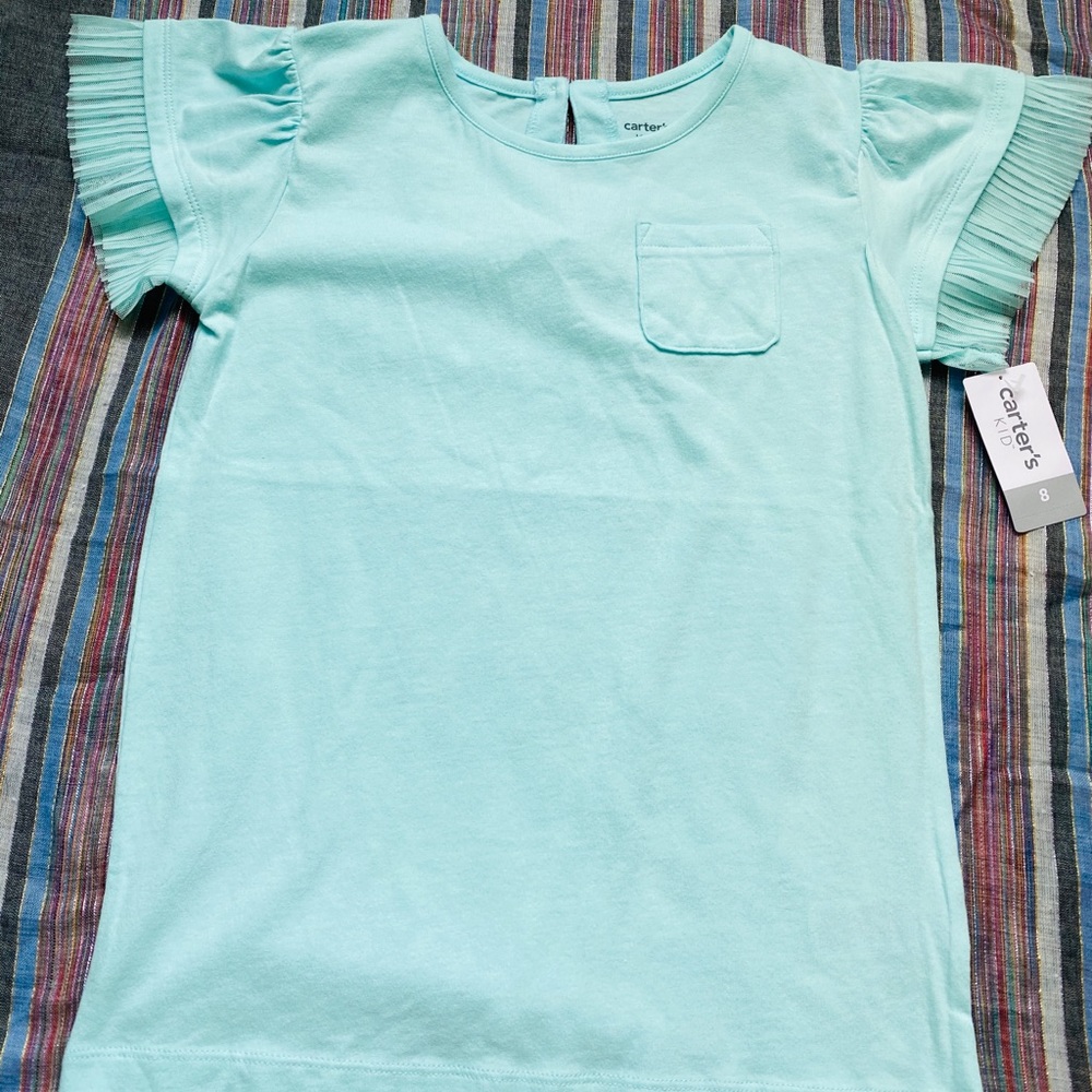 NWT Carter’s Kids girls size 8 ruffle sleeve top